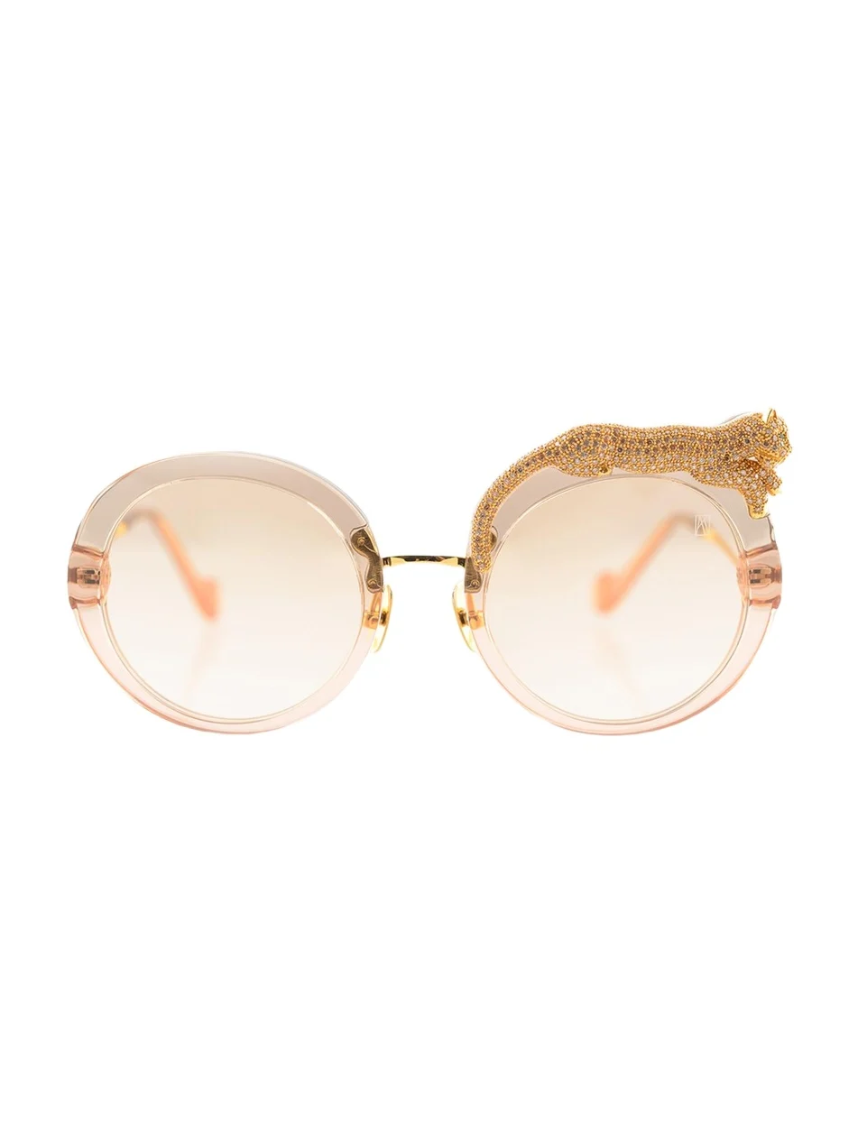 Rose et la Roue Round Mixed-Media Sunglasses Rose et la Roue Round Mixed-Media Sunglasses