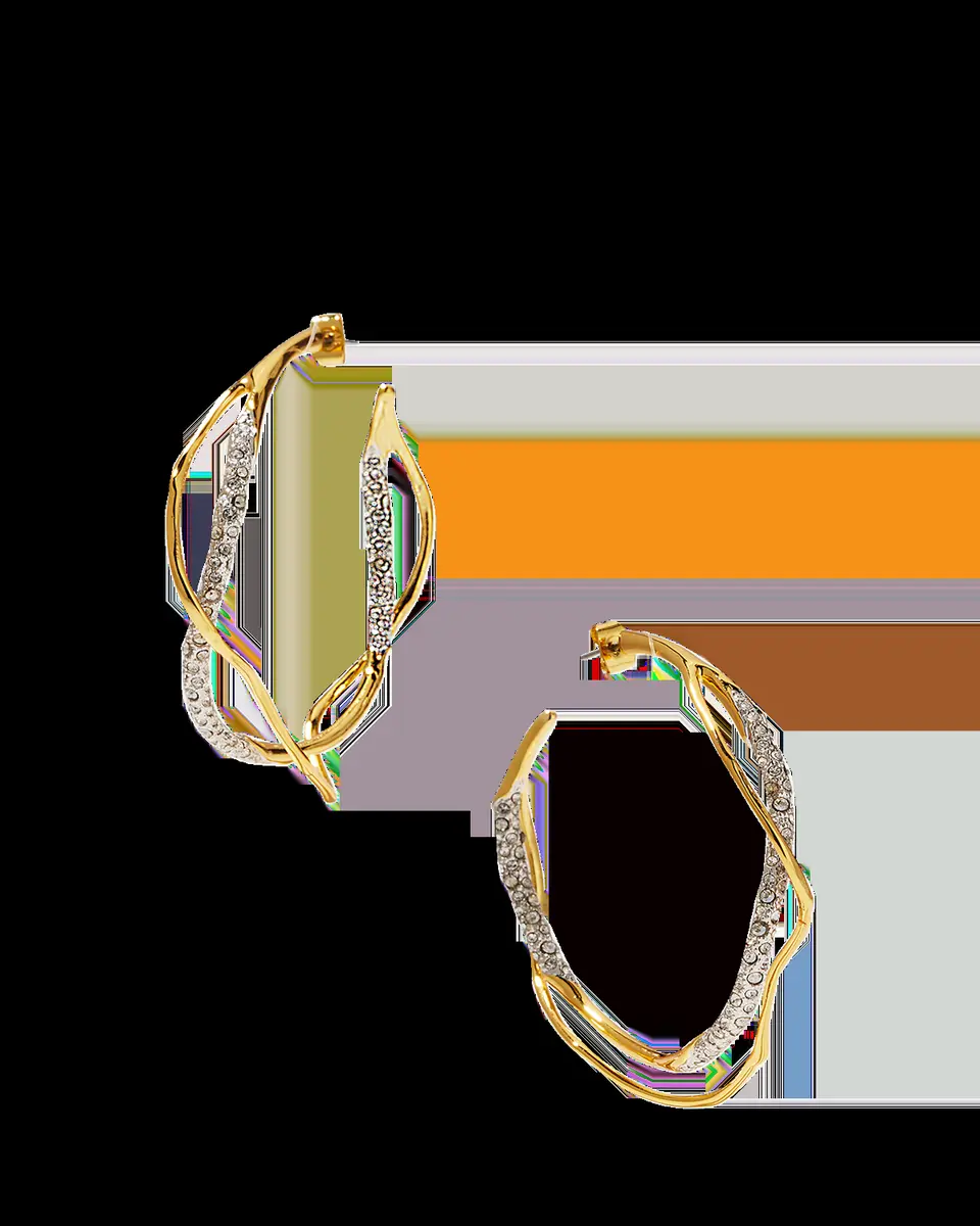 ALEXIS BITTAR Intertwined Pave Hoop Earrings | Thumbnail 2