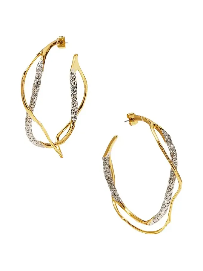 Intertwined Pave Hoop Earrings