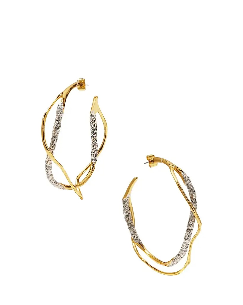 ALEXIS BITTAR Intertwined Pave Hoop Earrings | Image 1 ALEXIS BITTAR Intertwined Pave Hoop Earrings | Image 1
