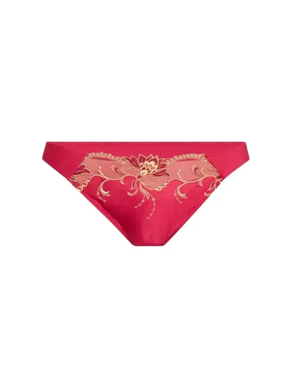 Eblouissante Icone Embroidered Satin Thong Eblouissante Icone Embroidered Satin Thong