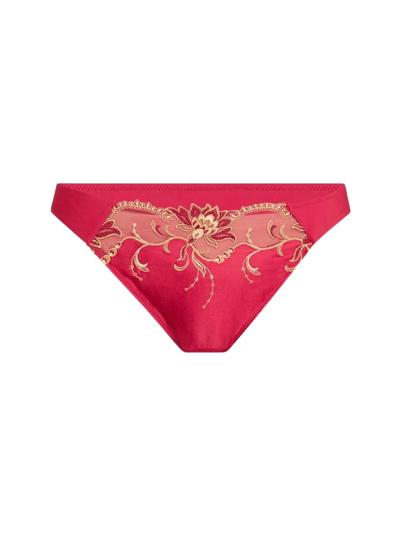 Eblouissante Icone Embroidered Satin Thong Eblouissante Icone Embroidered Satin Thong
