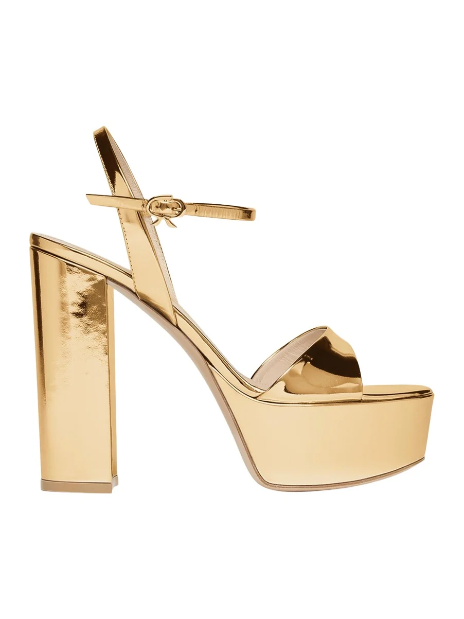 Metallic Ankle-Strap Platform Sandals Metallic Ankle-Strap Platform Sandals