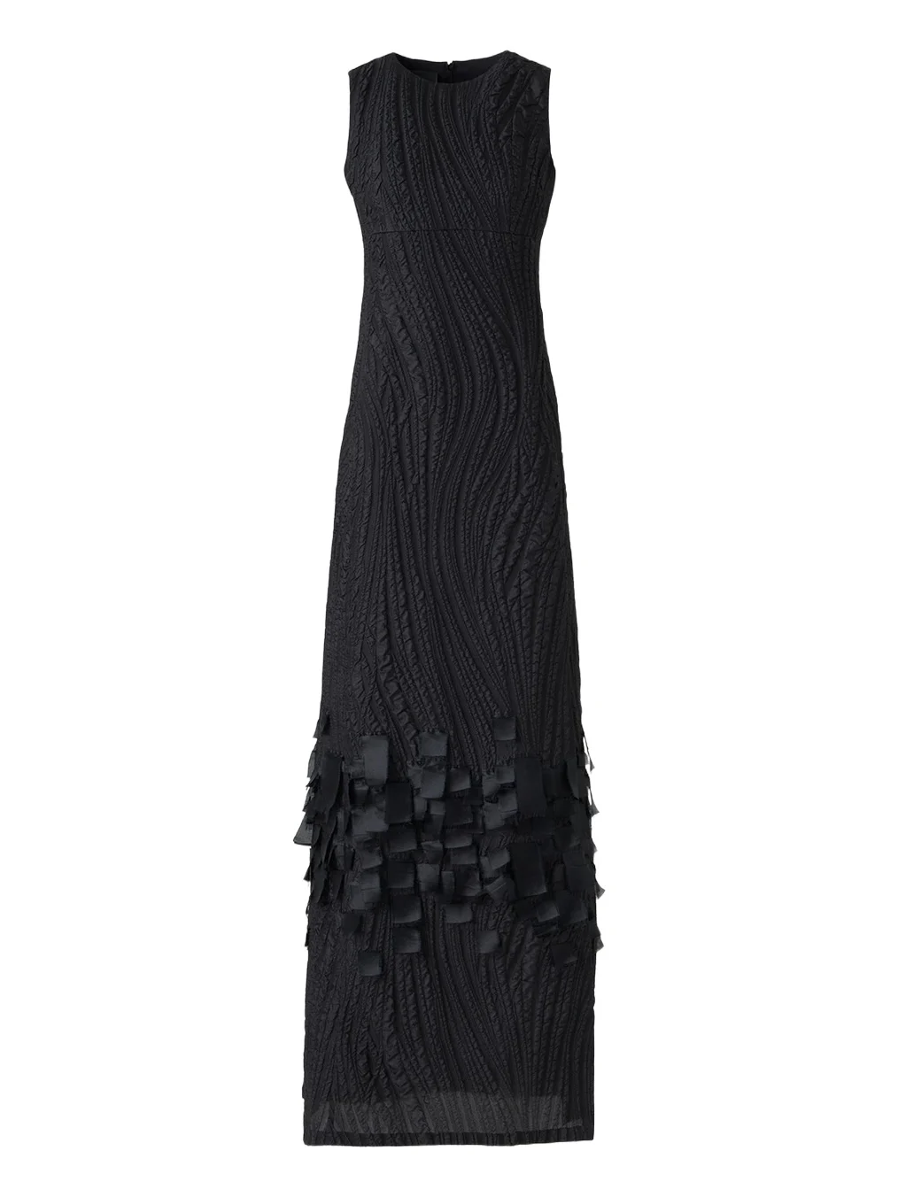 Waves And Ribbons Jacquard A-line Slit Gown