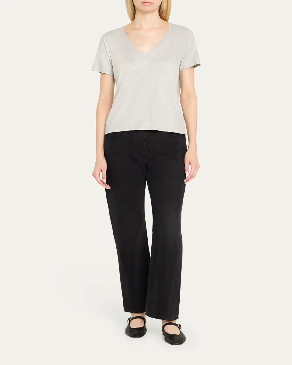 MAJESTIC FILATURES Soft Touch V-Neck Shimmer Jersey T-Shirt | Thumbnail 2 MAJESTIC FILATURES Soft Touch V-Neck Shimmer Jersey T-Shirt | Thumbnail 2
