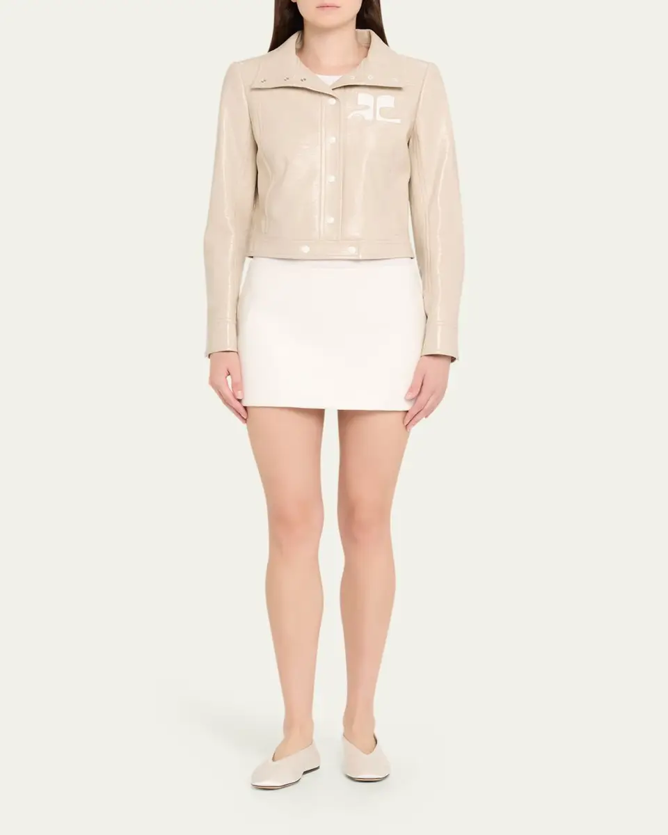 Courrèges Textured Vinyl Crop Jacket | Thumbnail 2