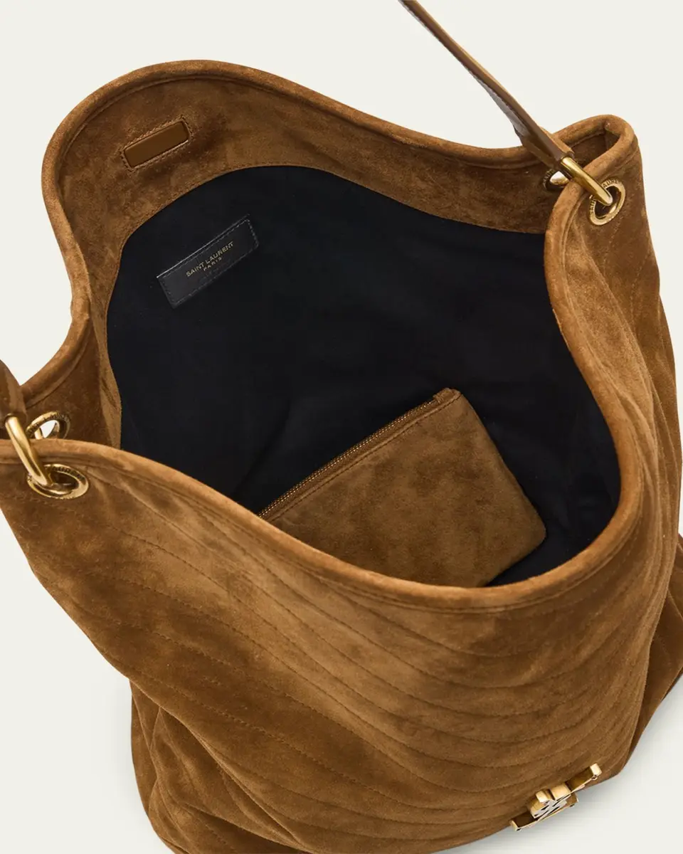Saint Laurent Niki YSL Bucket Bag in Quilted Suede | Thumbnail 4 Saint Laurent Niki YSL Bucket Bag in Quilted Suede | Thumbnail 4