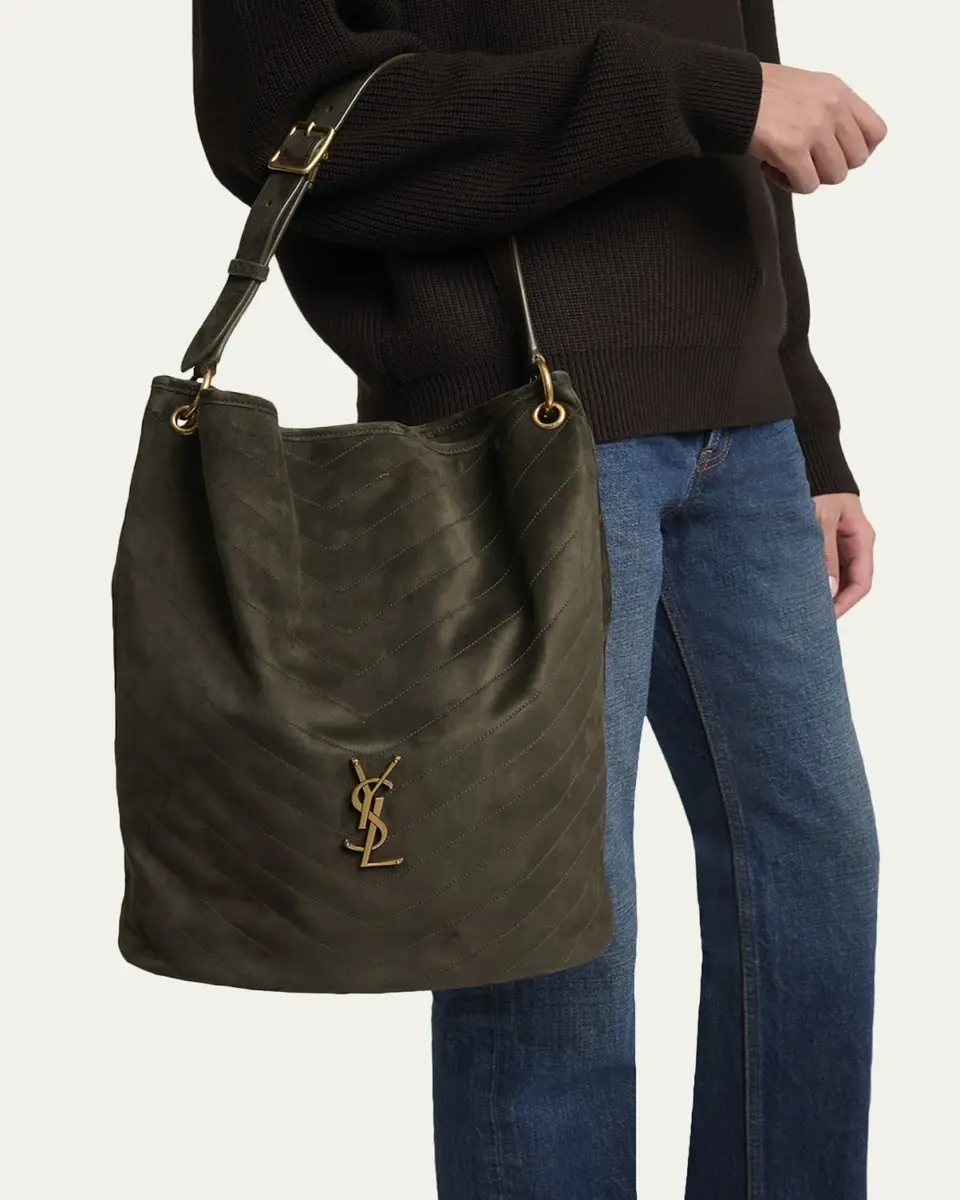 Saint Laurent Niki YSL Bucket Bag in Quilted Suede | Thumbnail 6 Saint Laurent Niki YSL Bucket Bag in Quilted Suede | Thumbnail 6
