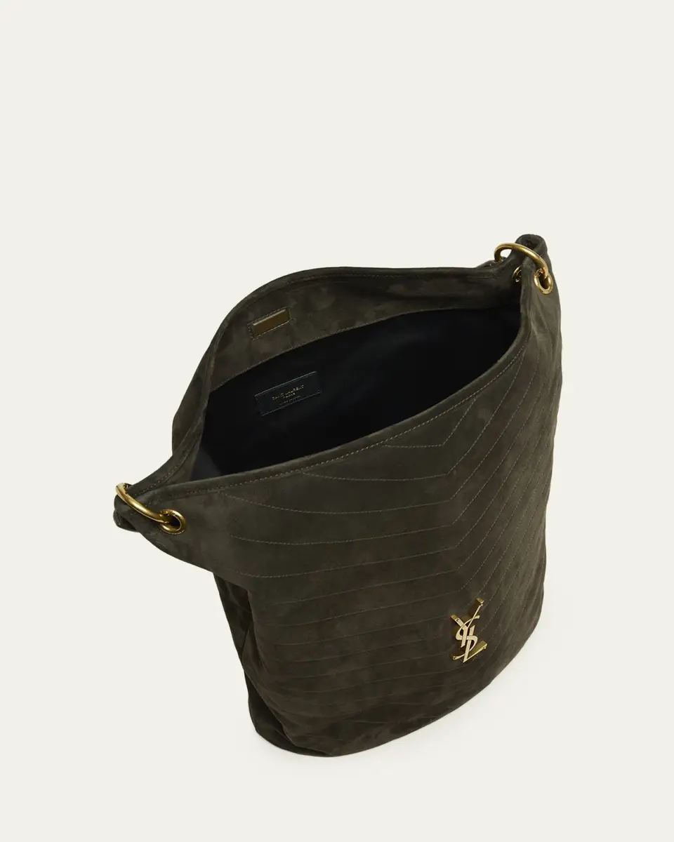 Saint Laurent Niki YSL Bucket Bag in Quilted Suede | Thumbnail 8 Saint Laurent Niki YSL Bucket Bag in Quilted Suede | Thumbnail 8