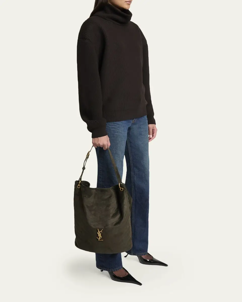 Saint Laurent Niki YSL Bucket Bag in Quilted Suede | Thumbnail 9 Saint Laurent Niki YSL Bucket Bag in Quilted Suede | Thumbnail 9