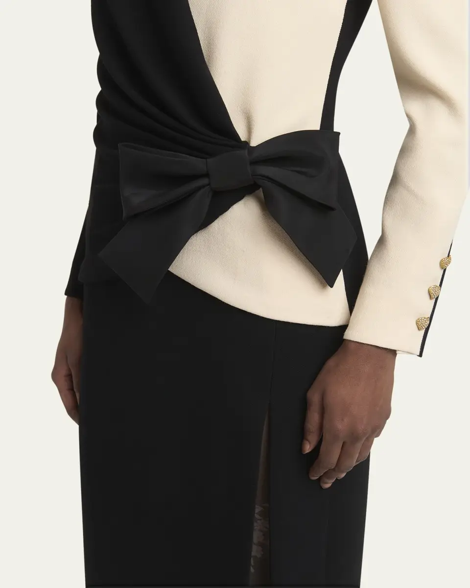 Valentino Garavani Colorblock Bow Slit Midi Dress | Thumbnail 5 Valentino Garavani Colorblock Bow Slit Midi Dress | Thumbnail 5