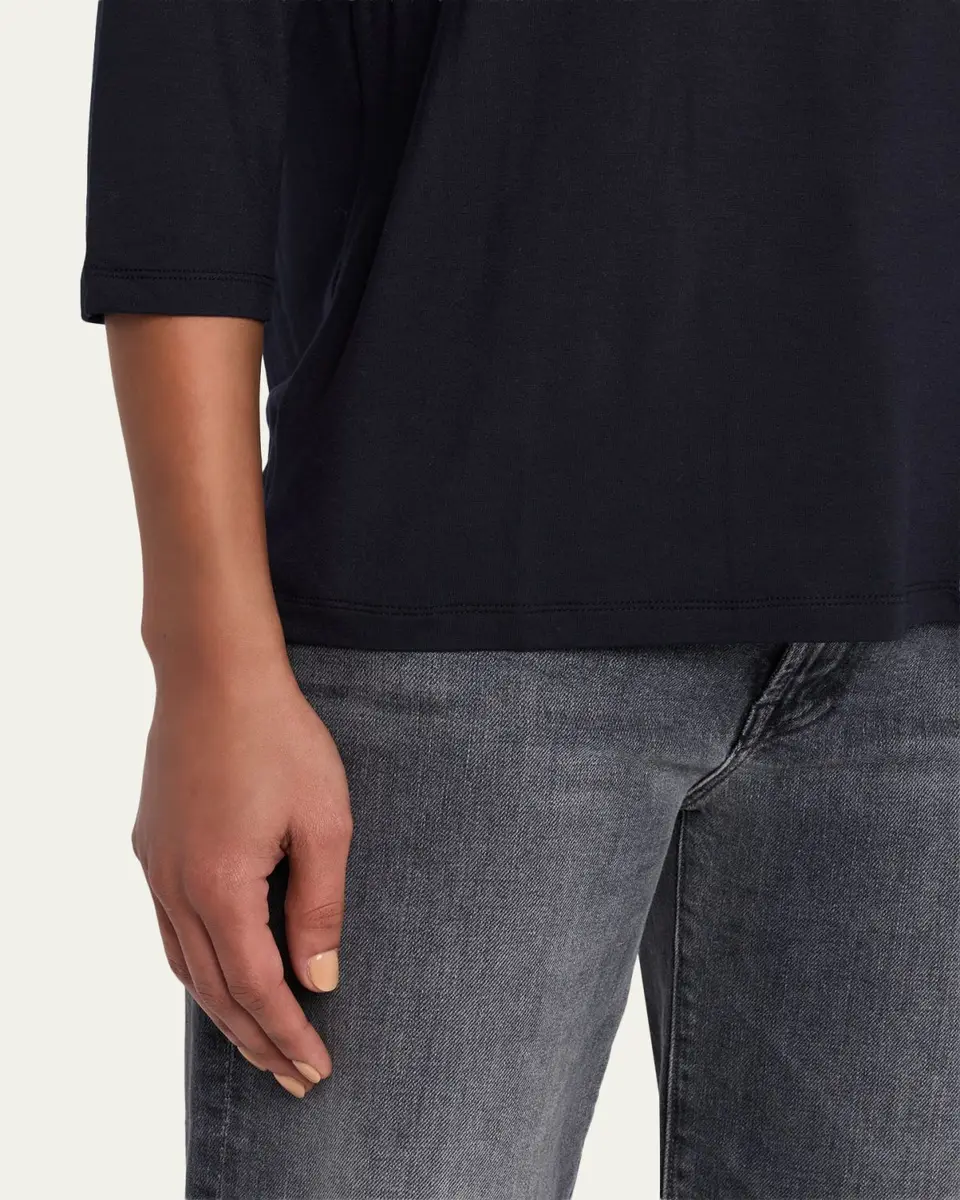 MAJESTIC FILATURES Soft Touch 3/4-Sleeve Pleat Back Crewneck Tee | Thumbnail 5 MAJESTIC FILATURES Soft Touch 3/4-Sleeve Pleat Back Crewneck Tee | Thumbnail 5
