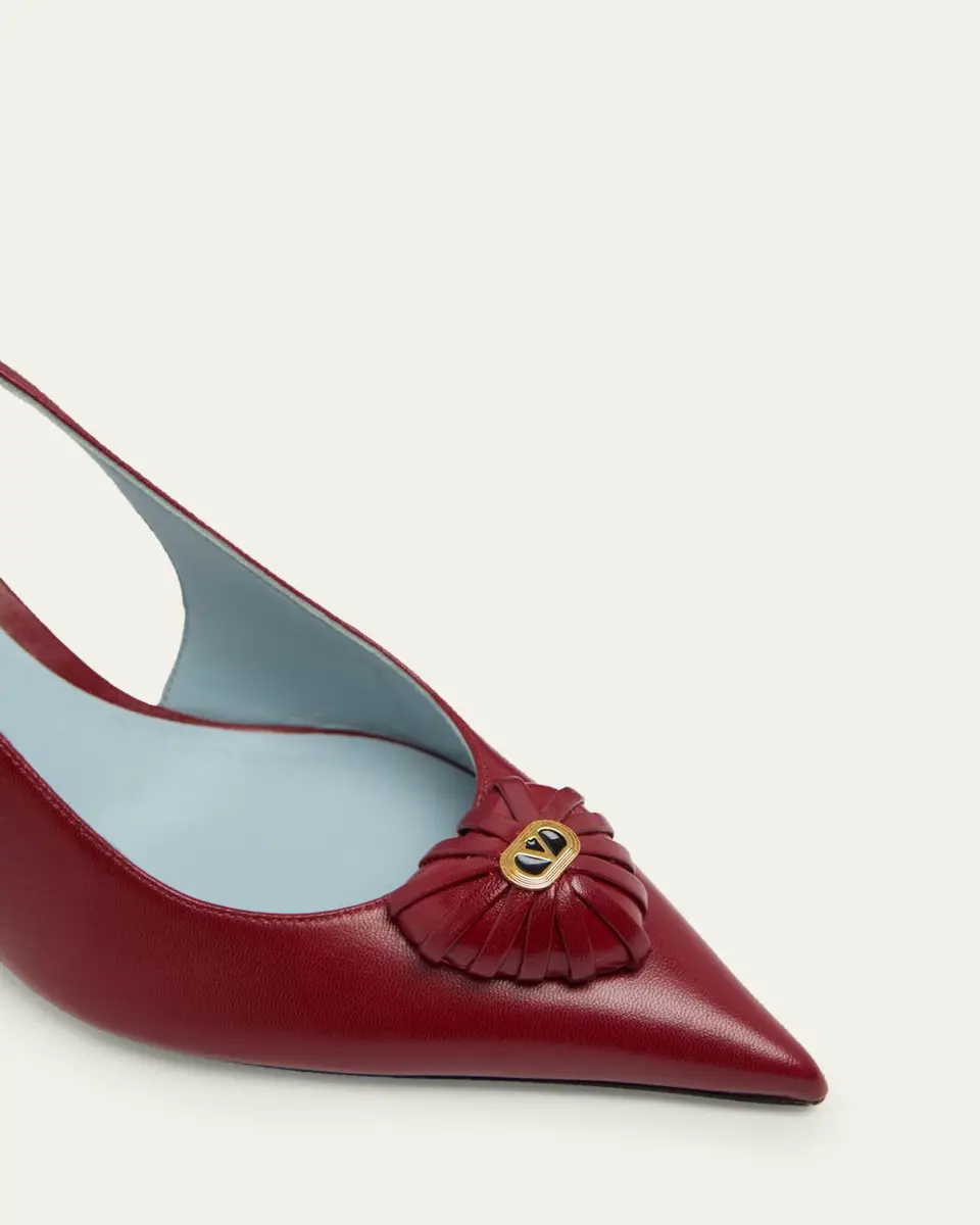 Valentino Garavani 75mm Coeur Royal Leather Slingback Pumps | Thumbnail 5 Valentino Garavani 75mm Coeur Royal Leather Slingback Pumps | Thumbnail 5