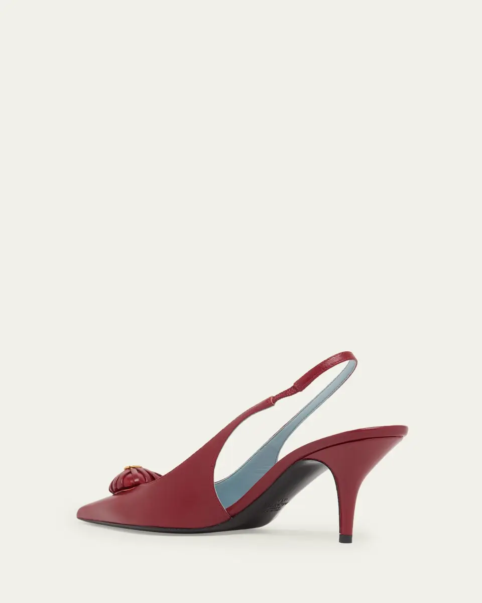 Valentino Garavani 75mm Coeur Royal Leather Slingback Pumps | Thumbnail 8 Valentino Garavani 75mm Coeur Royal Leather Slingback Pumps | Thumbnail 8