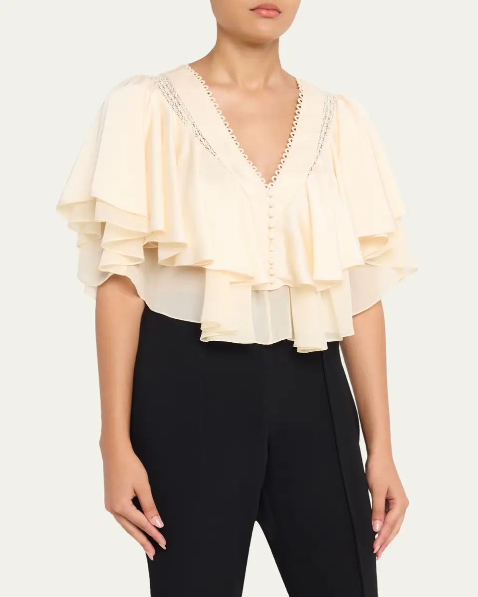 Cinq à Sept Mary Tiered Crop Top | Thumbnail 4
