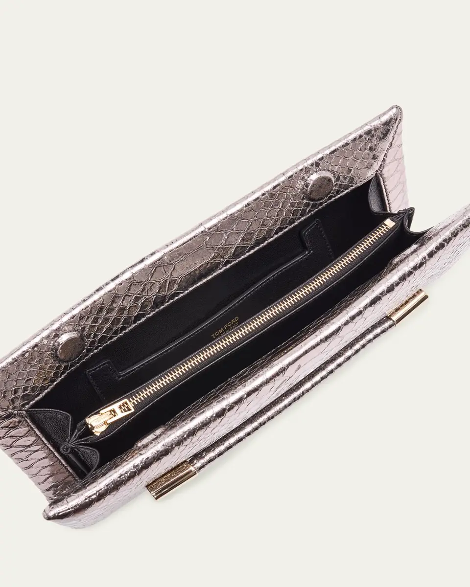 Tom Ford Ava Snake-Embossed Printed Leather Clutch | Thumbnail 3 Tom Ford Ava Snake-Embossed Printed Leather Clutch | Thumbnail 3