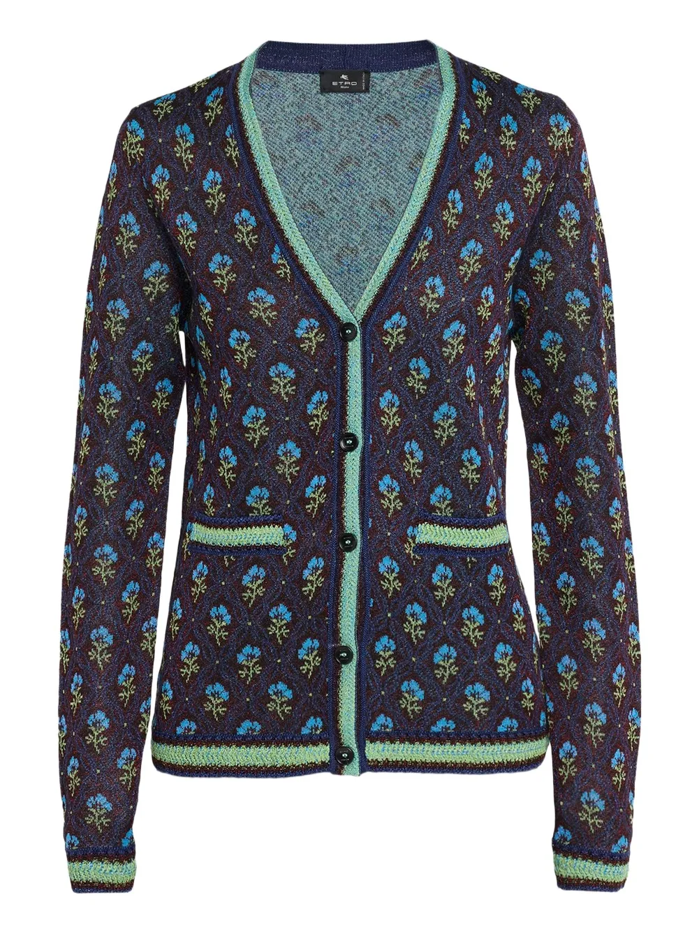 Floral Knit V-Neck Cardigan Floral Knit V-Neck Cardigan