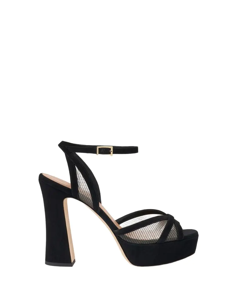 Malone Souliers Sylvie 125mm Suede & Mesh Platform Sandals | Image 1 Malone Souliers Sylvie 125mm Suede & Mesh Platform Sandals | Image 1