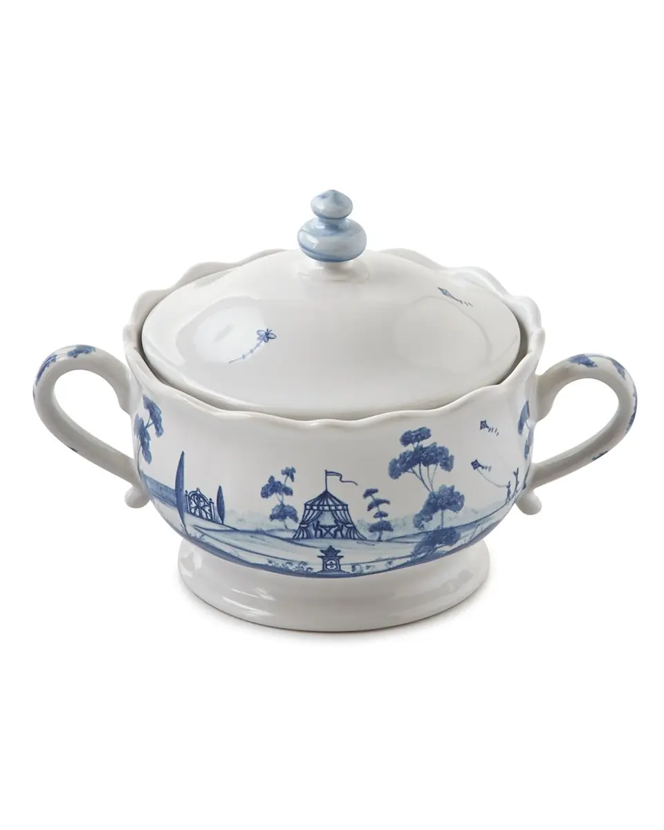 Juliska Country Estate Delft Blue Sugar Bowl with Lid