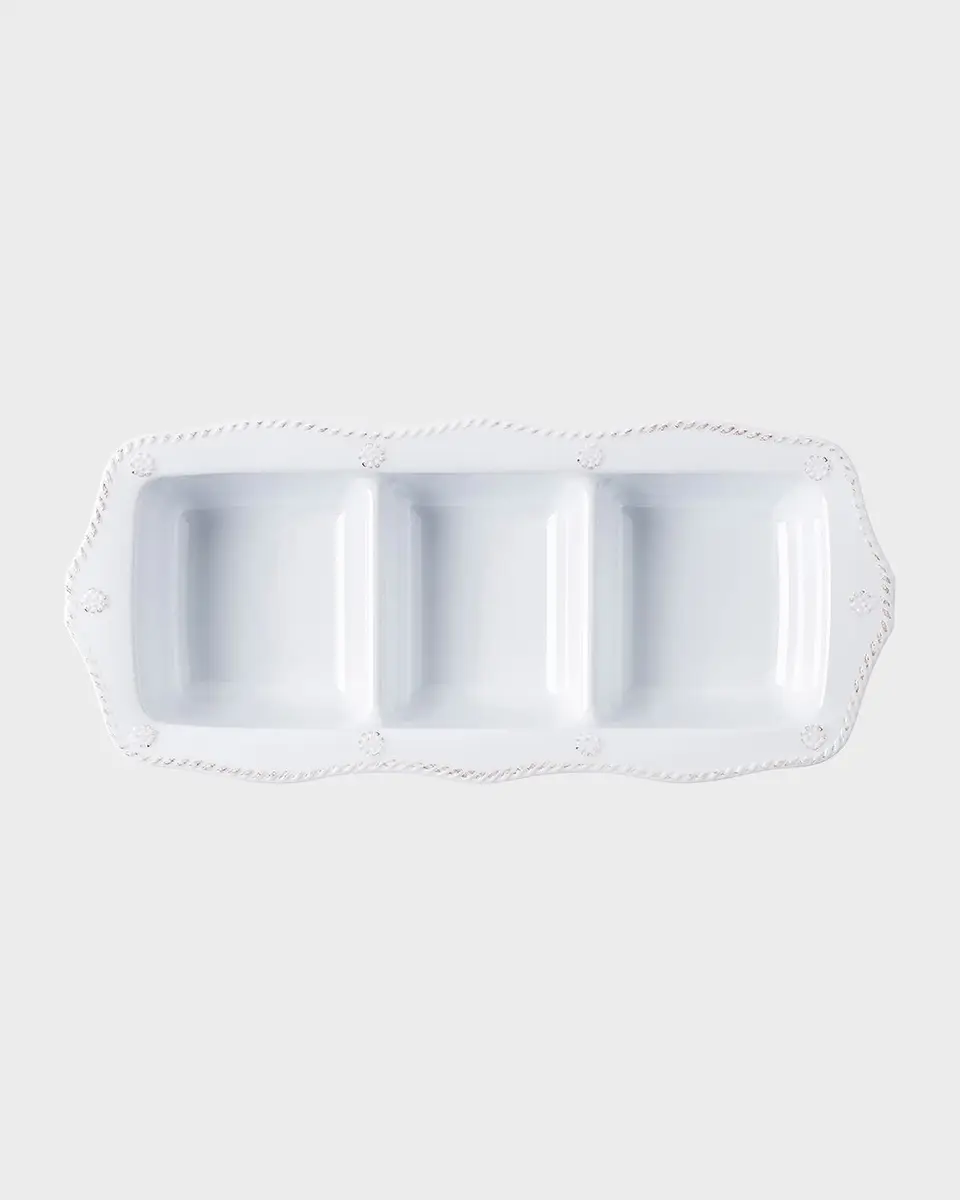 Juliska Berry & Thread Melamine 14" Triple Section Server - Whitewash | Thumbnail 2 Juliska Berry & Thread Melamine 14" Triple Section Server - Whitewash | Thumbnail 2