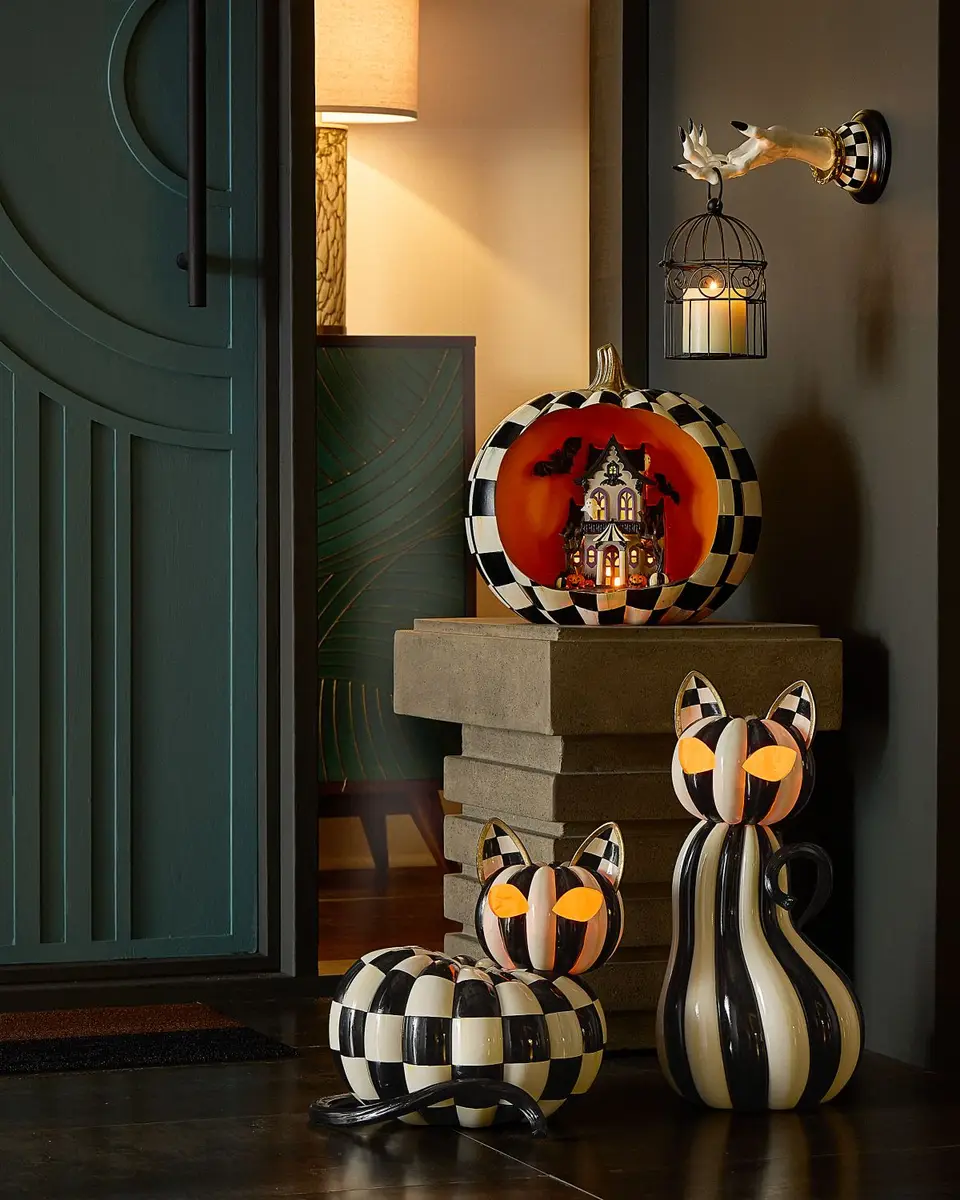 MacKenzie-Childs Courtly Check Pedestal Urn | Thumbnail 5