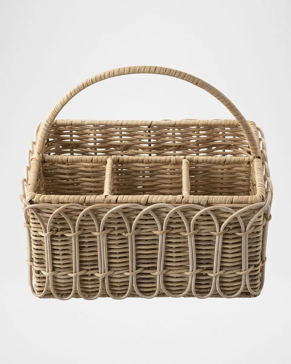 Juliska Provence Rattan Silverware Caddy - Whitewash | Thumbnail 3 Juliska Provence Rattan Silverware Caddy - Whitewash | Thumbnail 3