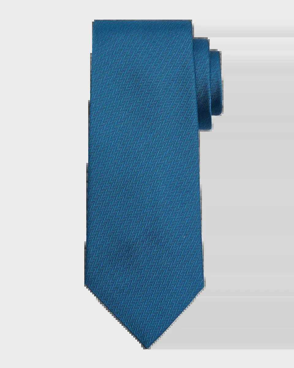 Charvet Men's Herringbone Silk Tie | Thumbnail 2