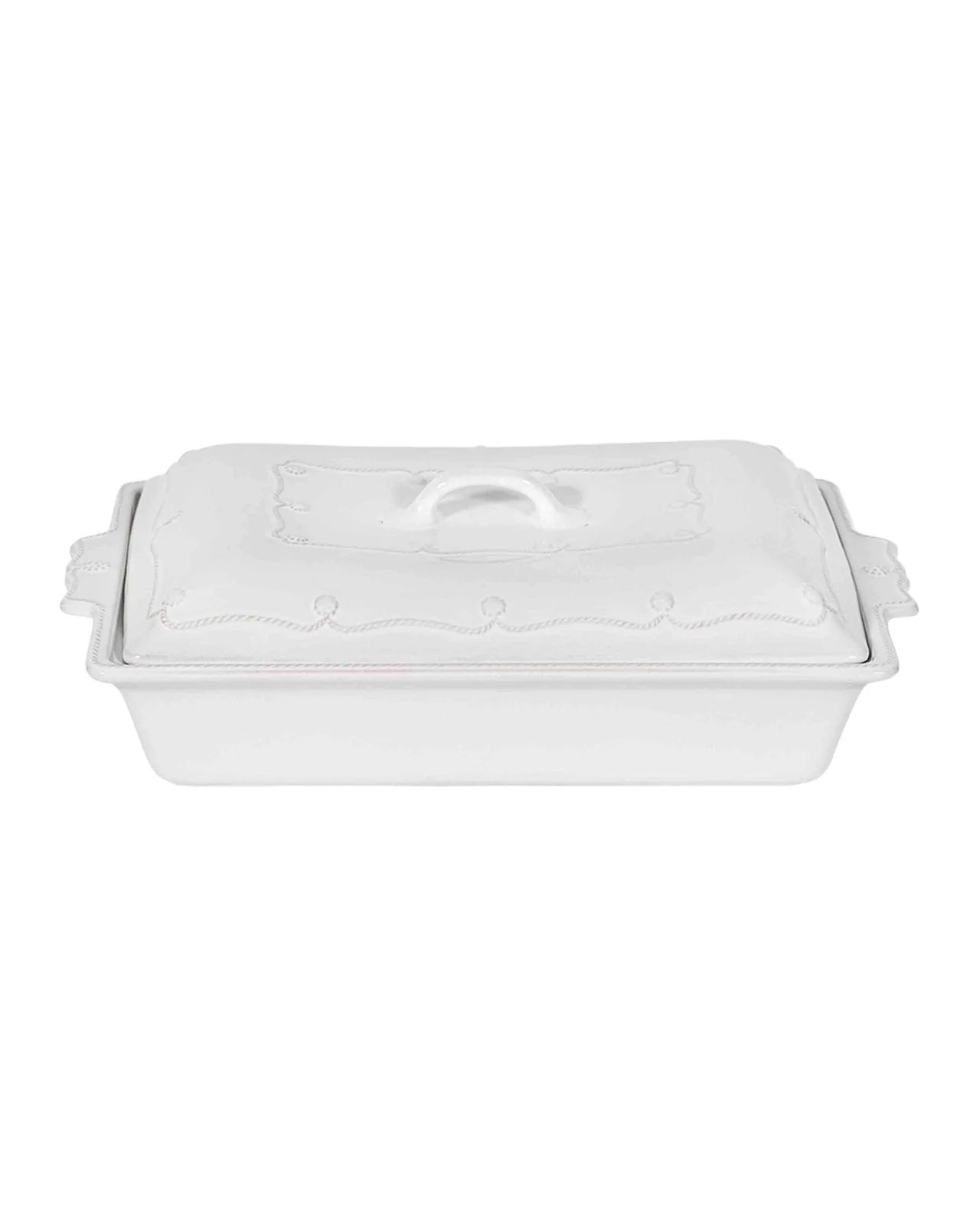 Juliska Berry & Thread Whitewash Lidded 13" Rectangular Baker, 3 Quarts