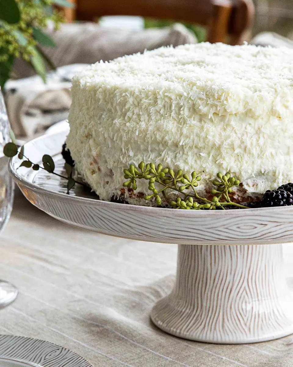 Juliska Blenheim Oak Whitewash Cake Pedestal | Thumbnail 3 Juliska Blenheim Oak Whitewash Cake Pedestal | Thumbnail 3