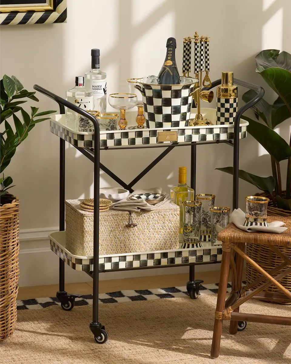 MacKenzie-Childs Courtly Check 2-Tier Kitchen Cart | Thumbnail 2