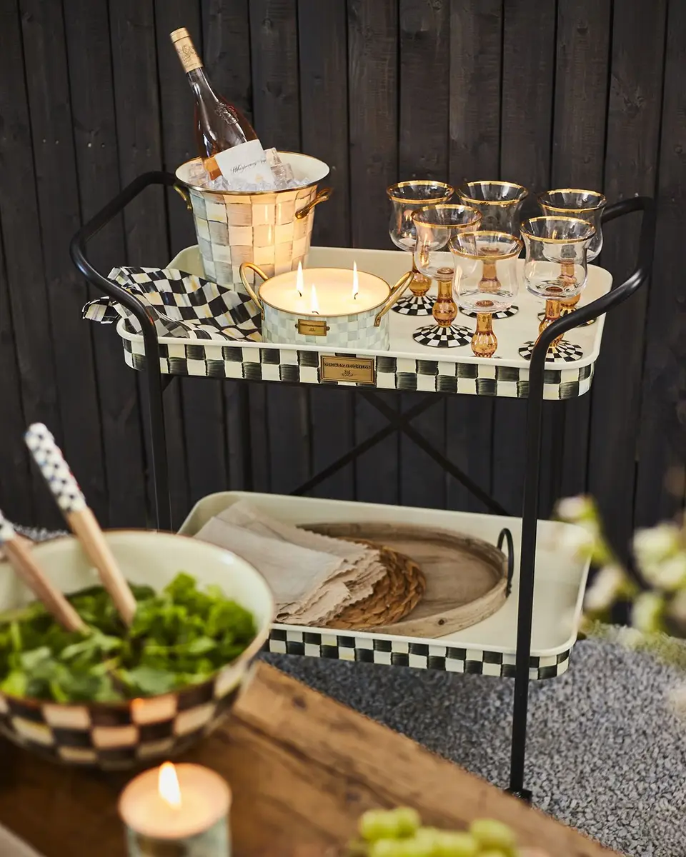 MacKenzie-Childs Courtly Check 2-Tier Kitchen Cart | Thumbnail 3