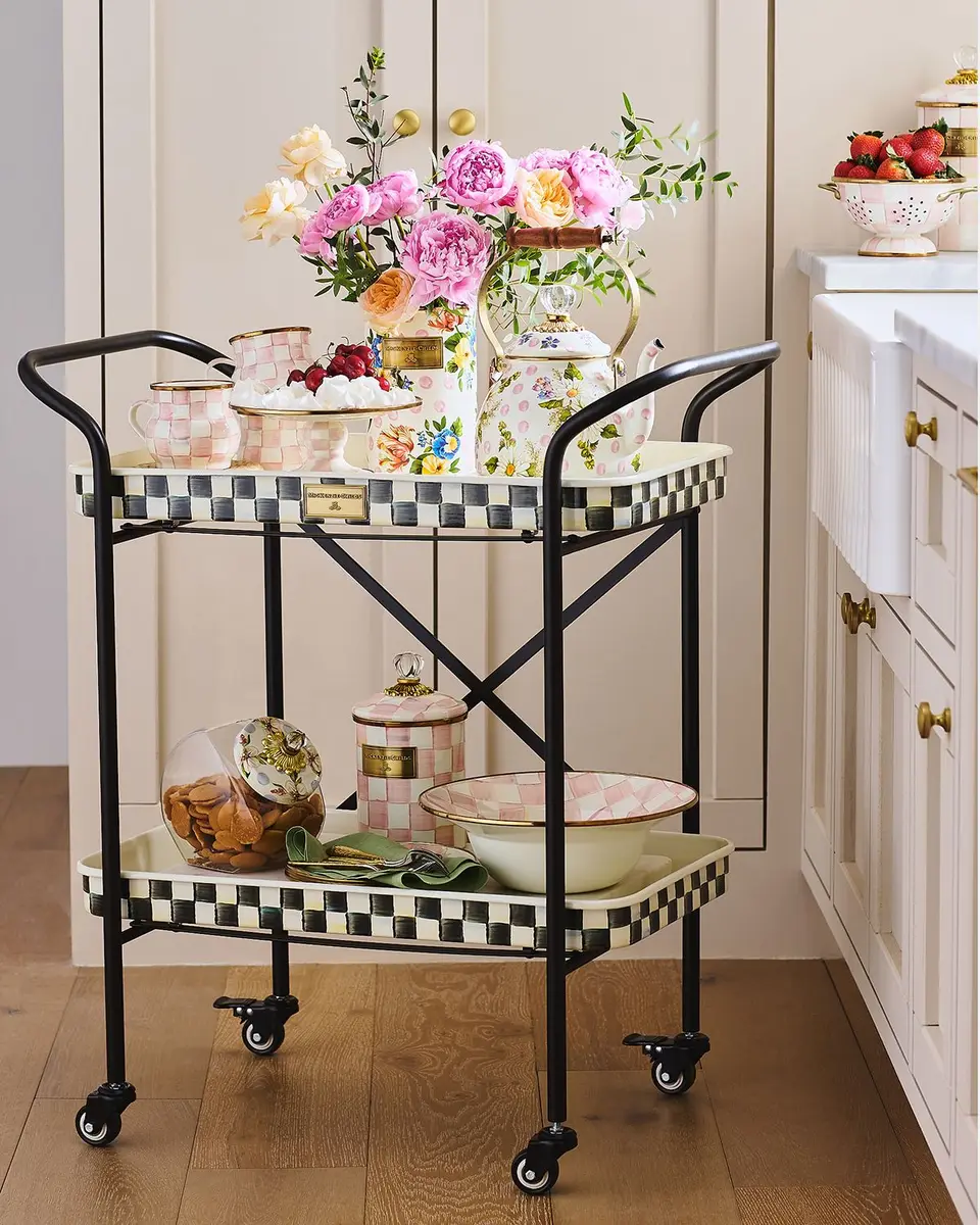 MacKenzie-Childs Courtly Check 2-Tier Kitchen Cart | Thumbnail 4