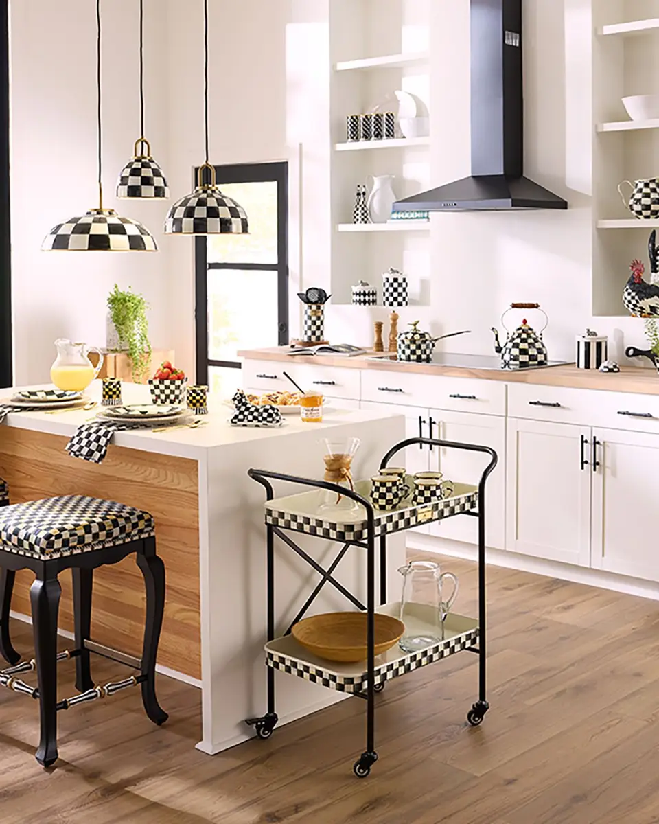 MacKenzie-Childs Courtly Check 2-Tier Kitchen Cart | Thumbnail 5