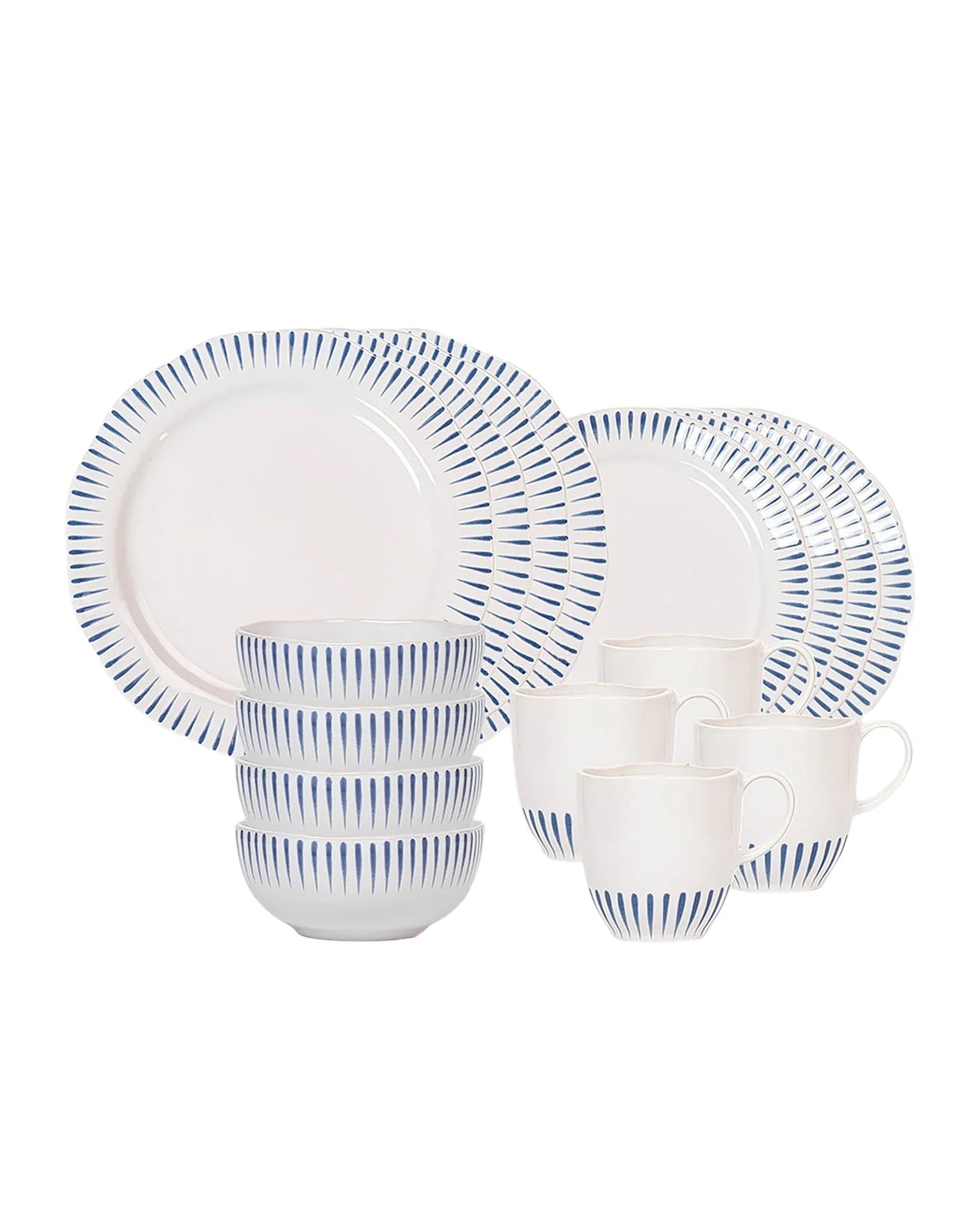 Juliska Sitio Stripe Delft Blue 16-Piece Dinnerware Set