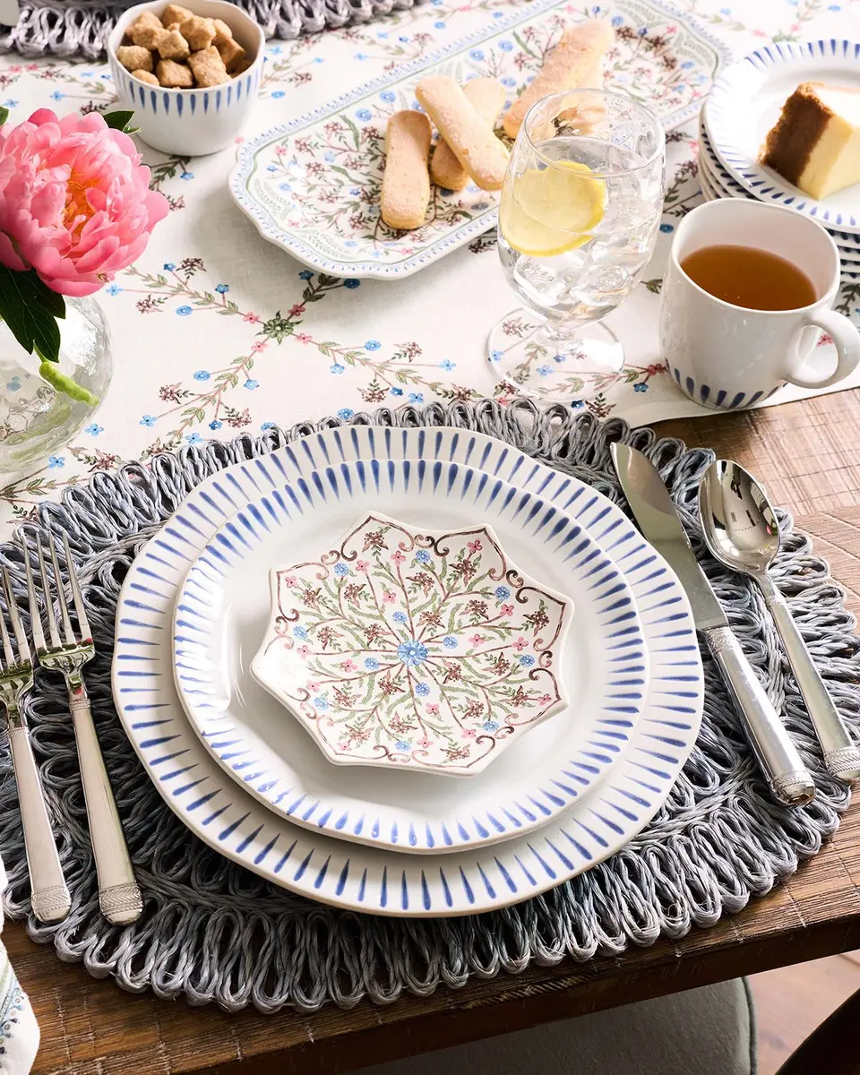Juliska Sitio Stripe Delft Blue 4-Piece Place Setting | Thumbnail 2 Juliska Sitio Stripe Delft Blue 4-Piece Place Setting | Thumbnail 2