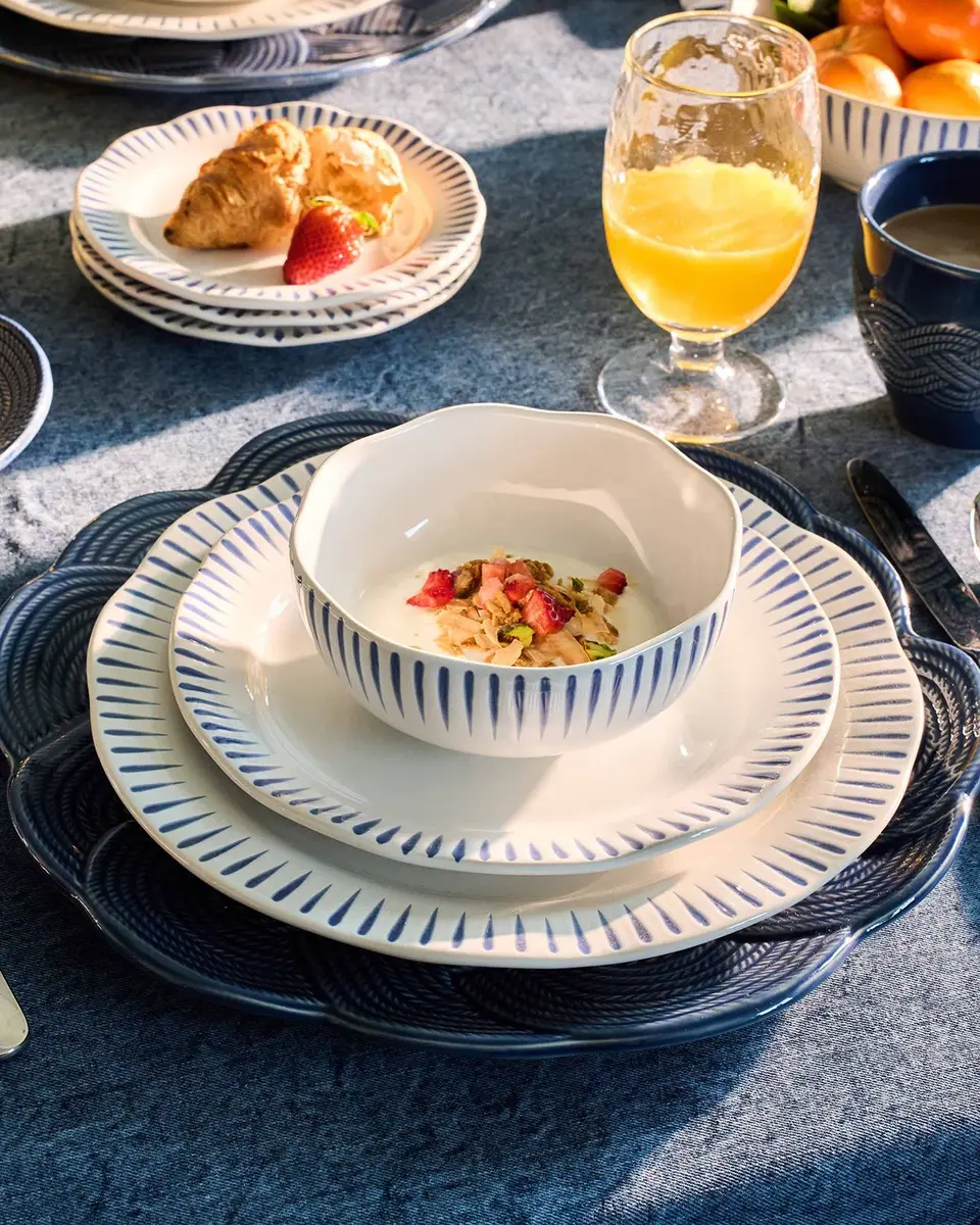 Juliska Sitio Stripe Delft Blue 4-Piece Place Setting | Thumbnail 5 Juliska Sitio Stripe Delft Blue 4-Piece Place Setting | Thumbnail 5