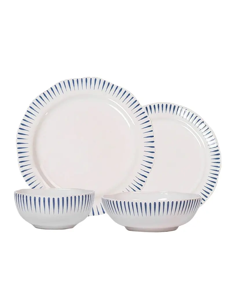 Juliska Sitio Stripe Delft Blue 4-Piece Place Setting