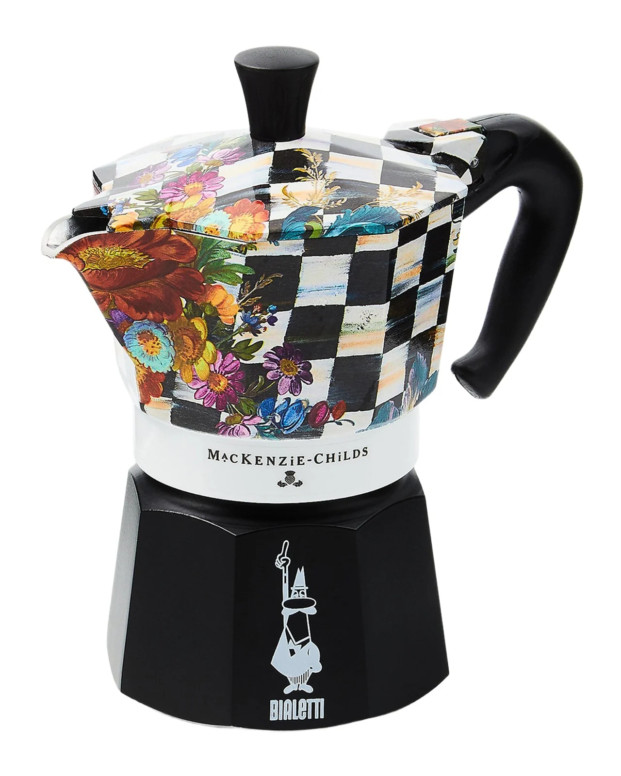 MacKenzie-Childs x Bialetti Moka Express Courtly Flower Market Stovetop Coffee Pot