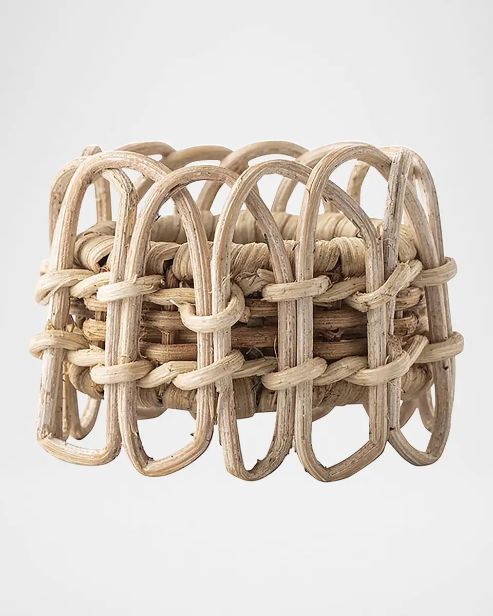 Juliska Provence Rattan Whitewash Napkin Rings, Set of 4 | Thumbnail 2
