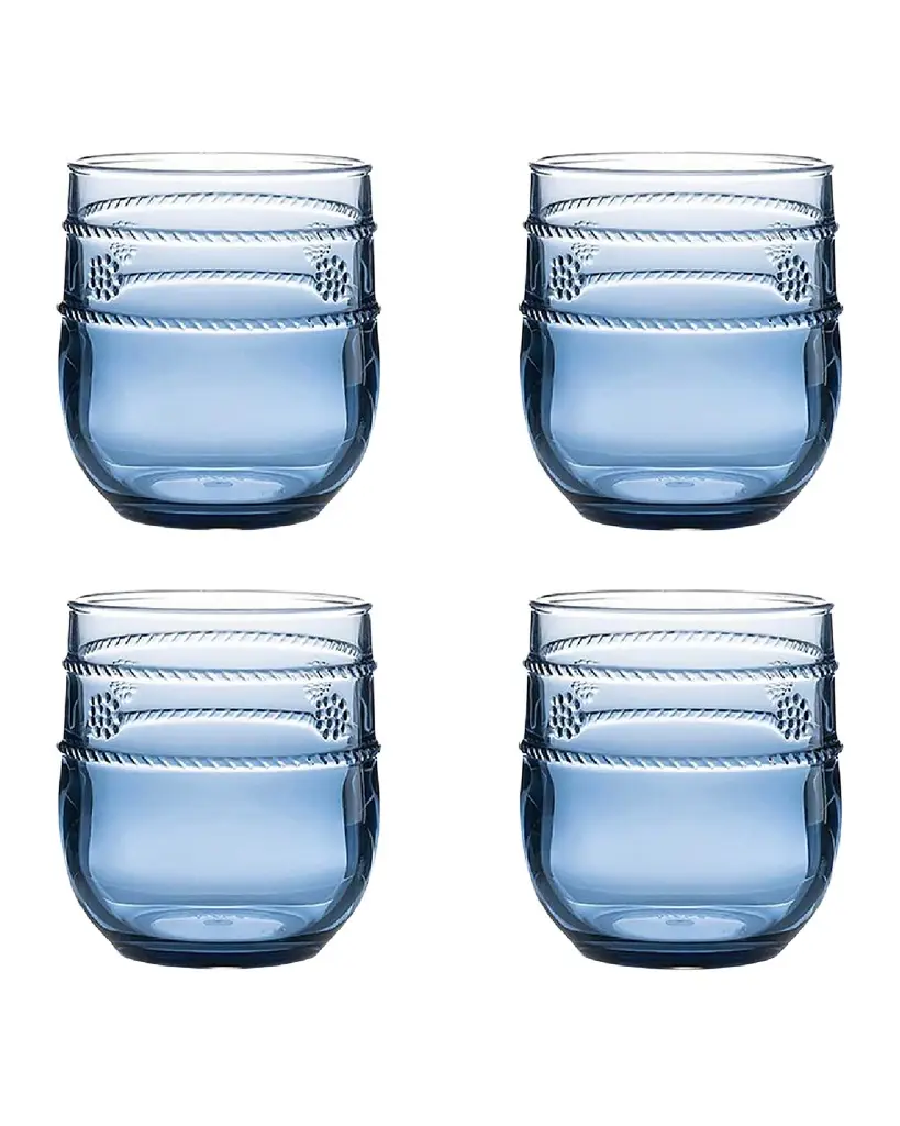 Juliska Isabella Acrylic Small Blue Tumblers, Set of 4