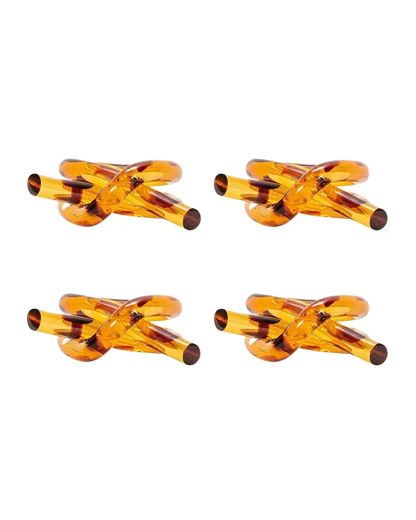 Juliska Tortoise Knot Napkin Rings, Set of 4