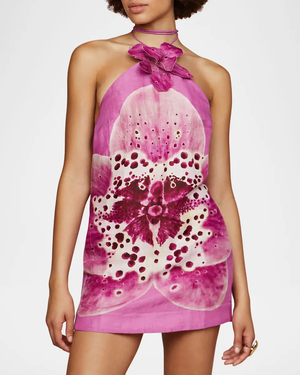 Amur Everlee Orchid Print Mini Dress | Thumbnail 5 Amur Everlee Orchid Print Mini Dress | Thumbnail 5