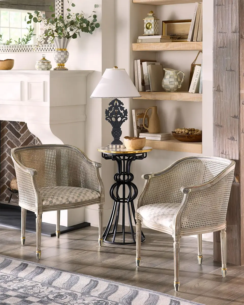 MacKenzie-Childs Sterling Check Perfetto Accent Chair | Thumbnail 2
