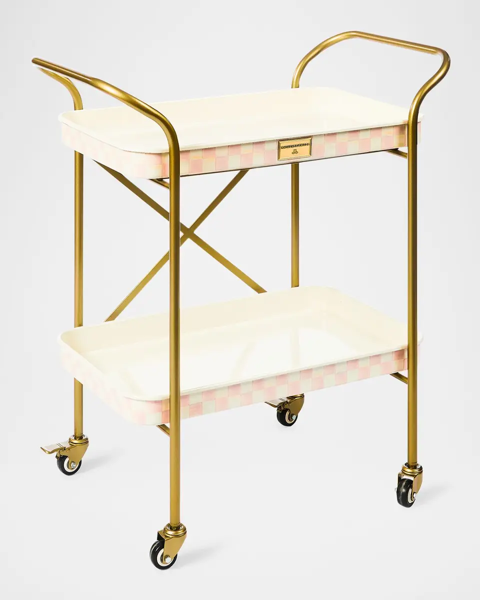 MacKenzie-Childs Rosy Check 2-Tier Kitchen Cart | Thumbnail 2 MacKenzie-Childs Rosy Check 2-Tier Kitchen Cart | Thumbnail 2