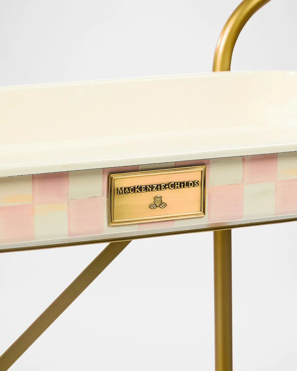 MacKenzie-Childs Rosy Check 2-Tier Kitchen Cart | Thumbnail 4 MacKenzie-Childs Rosy Check 2-Tier Kitchen Cart | Thumbnail 4