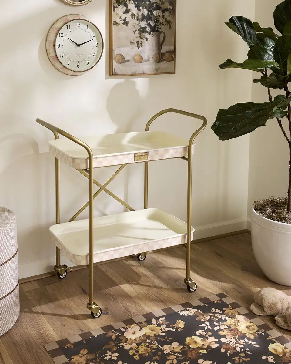MacKenzie-Childs Rosy Check 2-Tier Kitchen Cart | Thumbnail 6 MacKenzie-Childs Rosy Check 2-Tier Kitchen Cart | Thumbnail 6