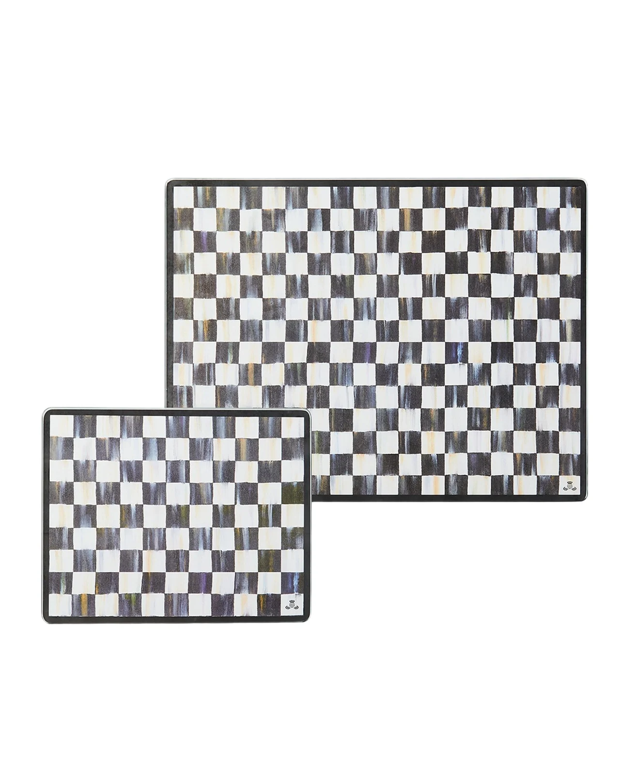 MacKenzie-Childs Courtly Check Glass Cutting Boards, Set of 2