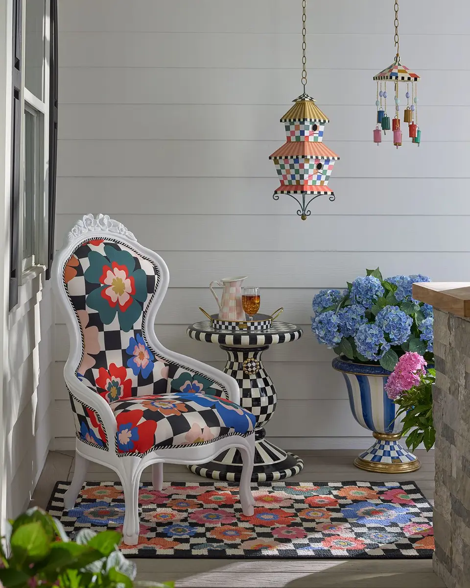 MacKenzie-Childs Outdoor Courtly Umbrella Stand Side Table | Thumbnail 2 MacKenzie-Childs Outdoor Courtly Umbrella Stand Side Table | Thumbnail 2