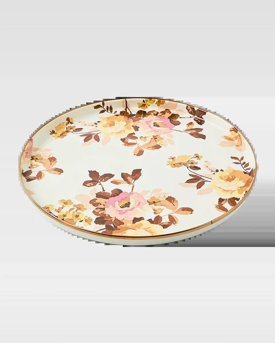 MacKenzie-Childs Wild Rose White Round Tray | Thumbnail 2 MacKenzie-Childs Wild Rose White Round Tray | Thumbnail 2