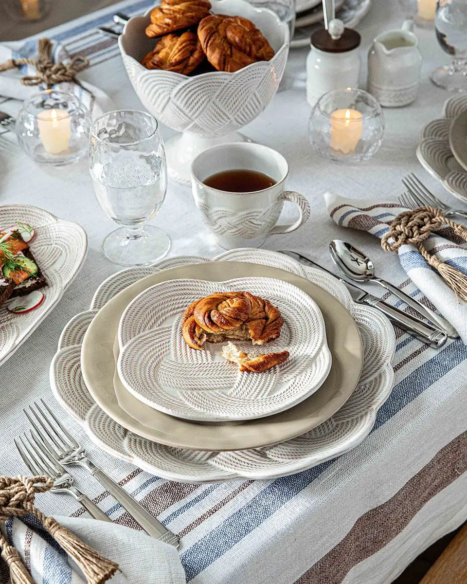 Juliska Danish Stripe Tablecloth, 60" x 120" | Thumbnail 3